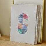 Embroidery on rag paper