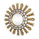 Gilded wooden sun mirror with glazing beads