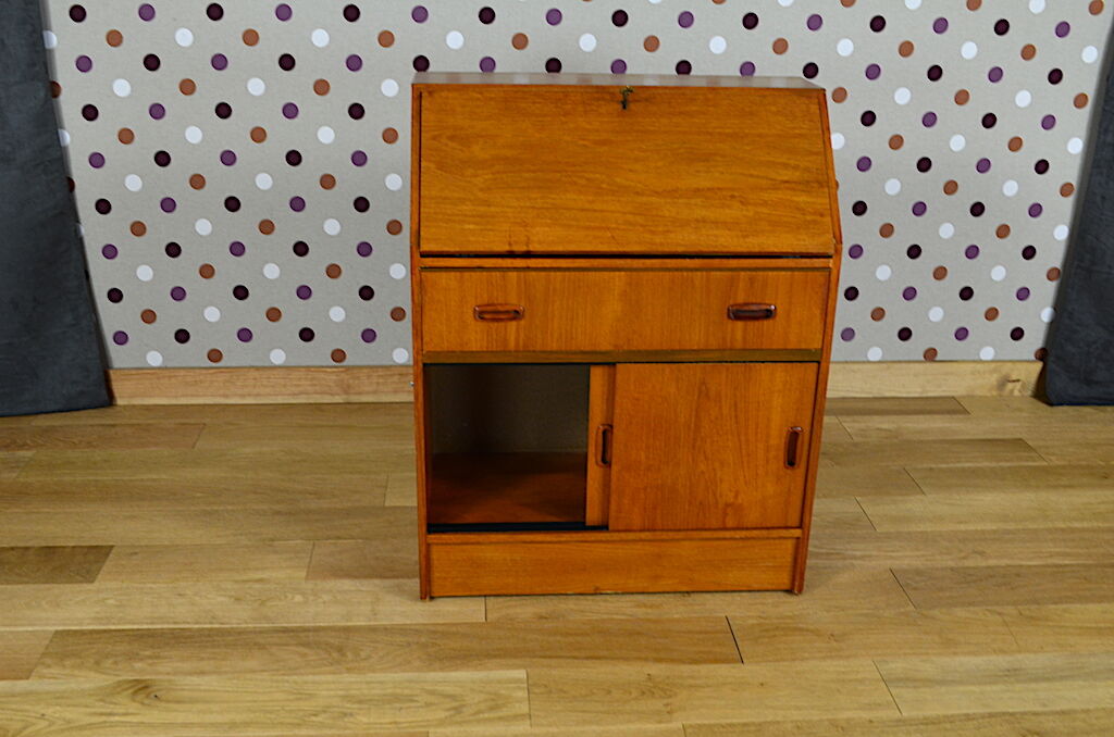 Secretary scandinavian teak gold vintage 1960