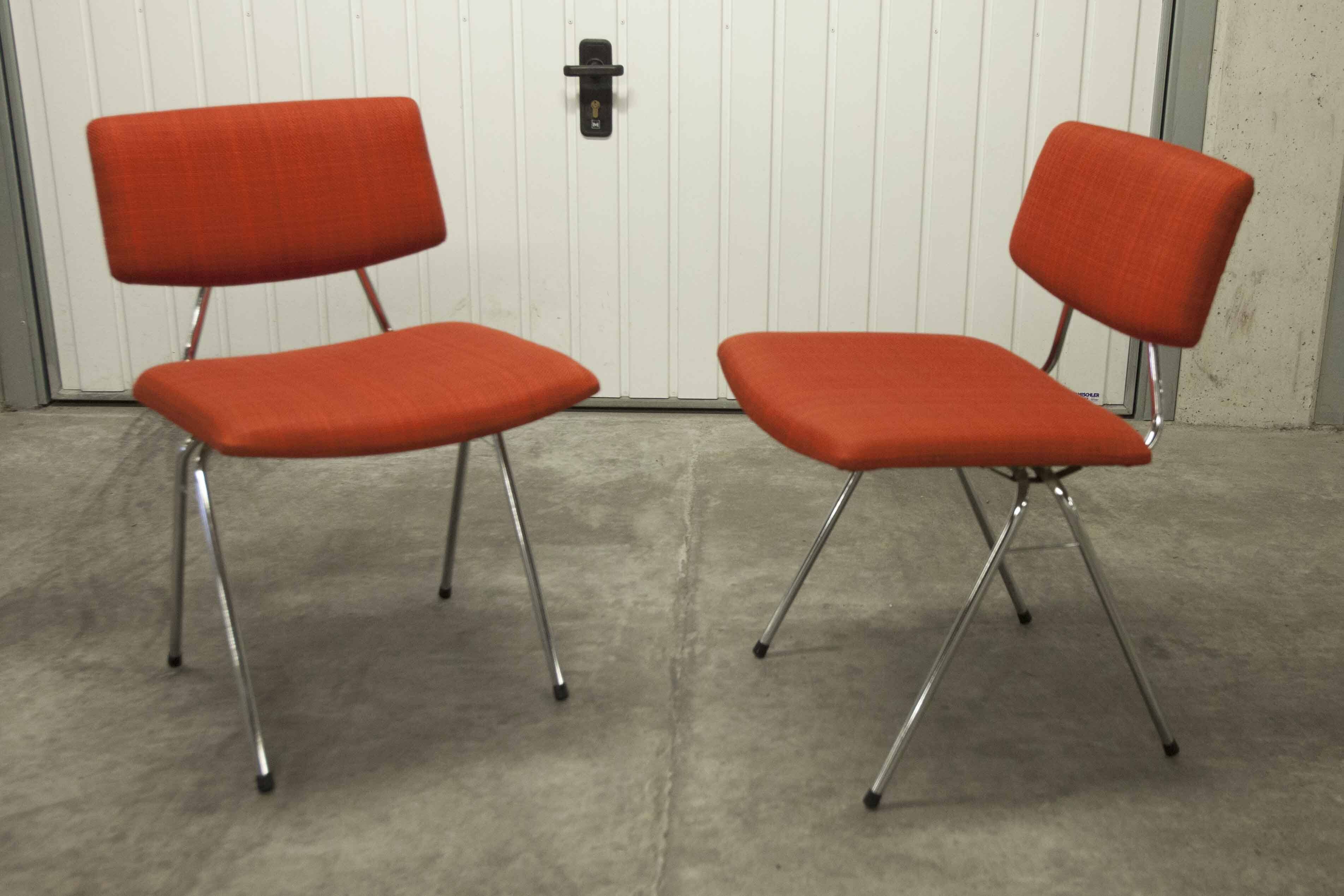 Pair of compass model chairs by Pierre Guariche for Les Huchers-Minvielle France 1955
