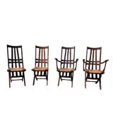 Set 4 vintage Triconfort France adjustible 1960s deckchair