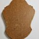 Antique rococo mirror in patinated gilded wood with shell decoration 49 x 31 cm