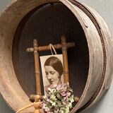 Old large wooden sieve