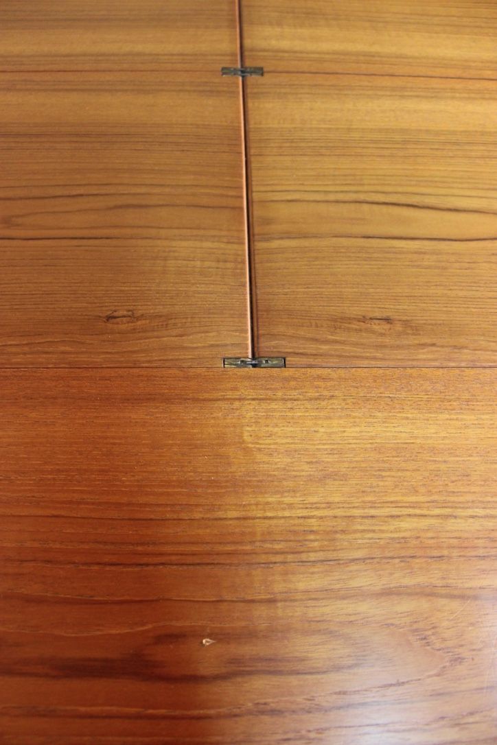 Scandinavian vintage teak dining table with 2 extension cords hidden by Svend Aage Madsen for Knudsen - Son, Denmark