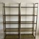 Pair of Artelano bookshelves in anodised metal and smoked glass, 1970s.