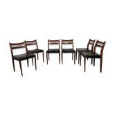 Lot of 6 vintage skai Scandinavian chairs 60s/70s