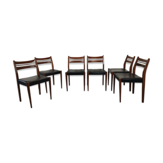 Lot of 6 vintage skai Scandinavian chairs 60s/70s