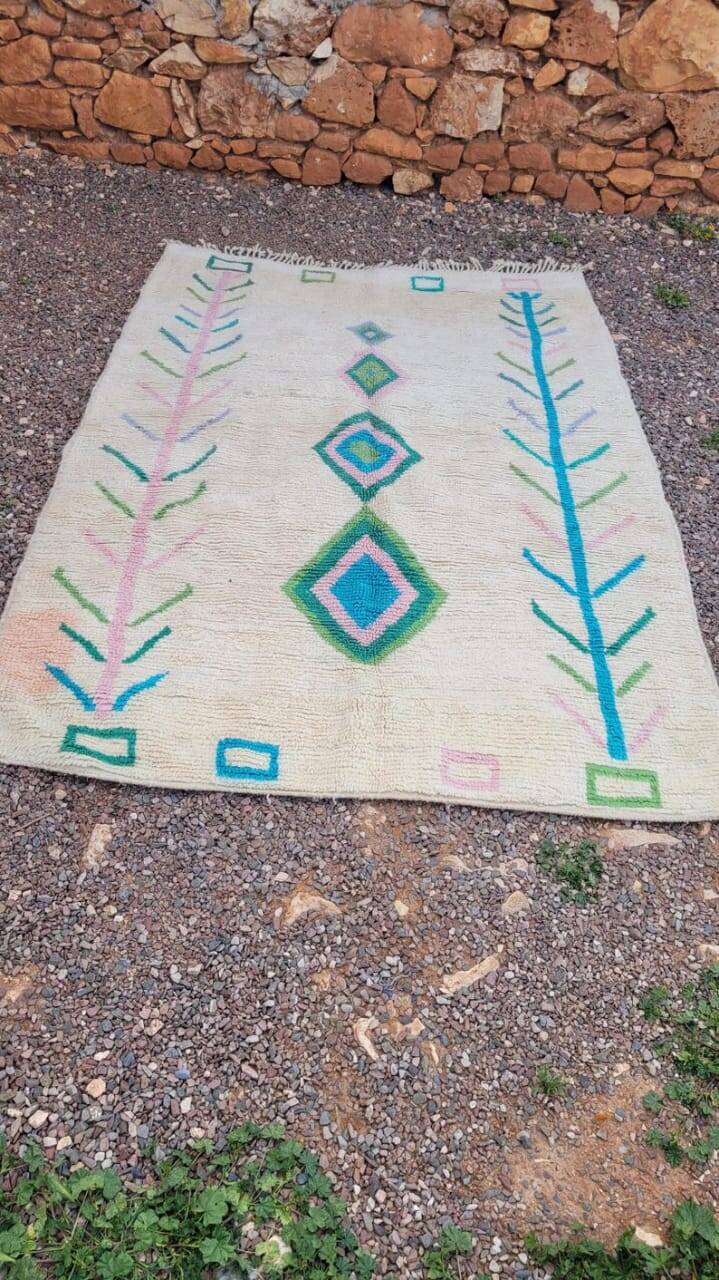 Traditional hand-woven Berber rug
