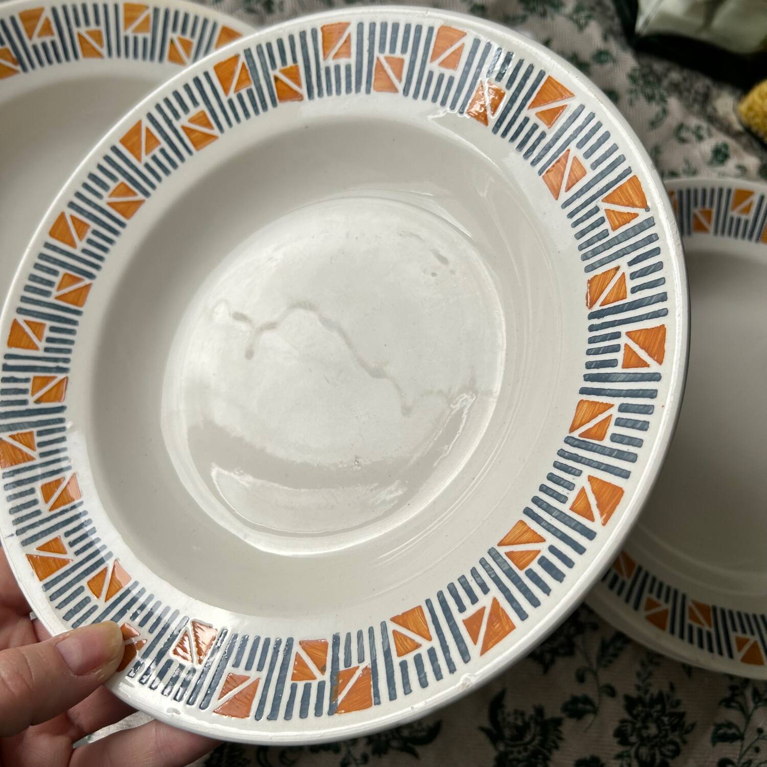 Lot 10 assiettes creuses Dolly Faïencerie Nouvelle