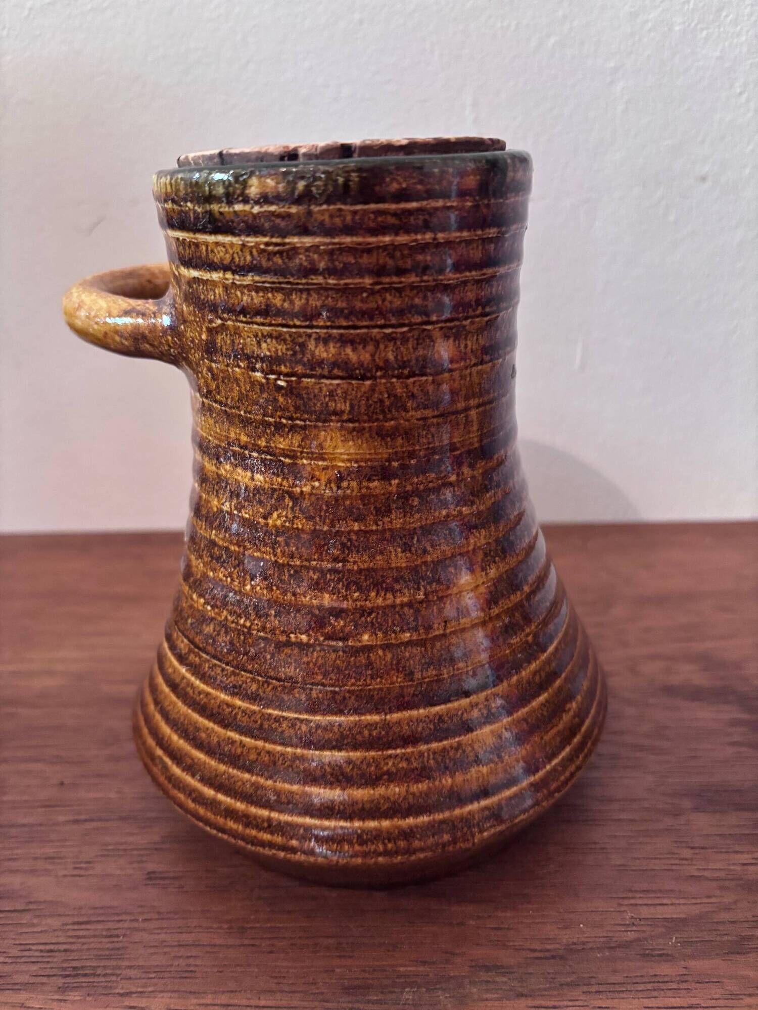 Accolay vintage 1950 ceramic jug & mustard pot signed double a