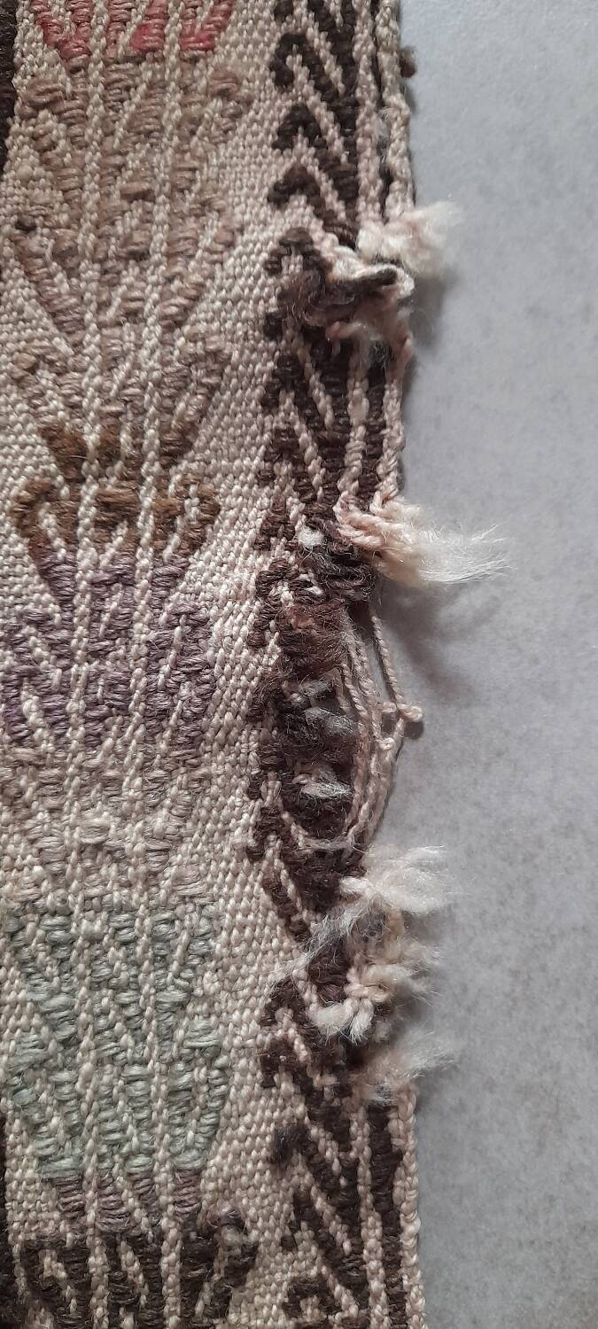 Antique embroidered kilim with 16 medallions from Turkey or the Balkans, c. 1950.