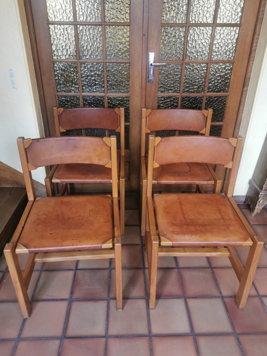 Regain elm and leather chairs