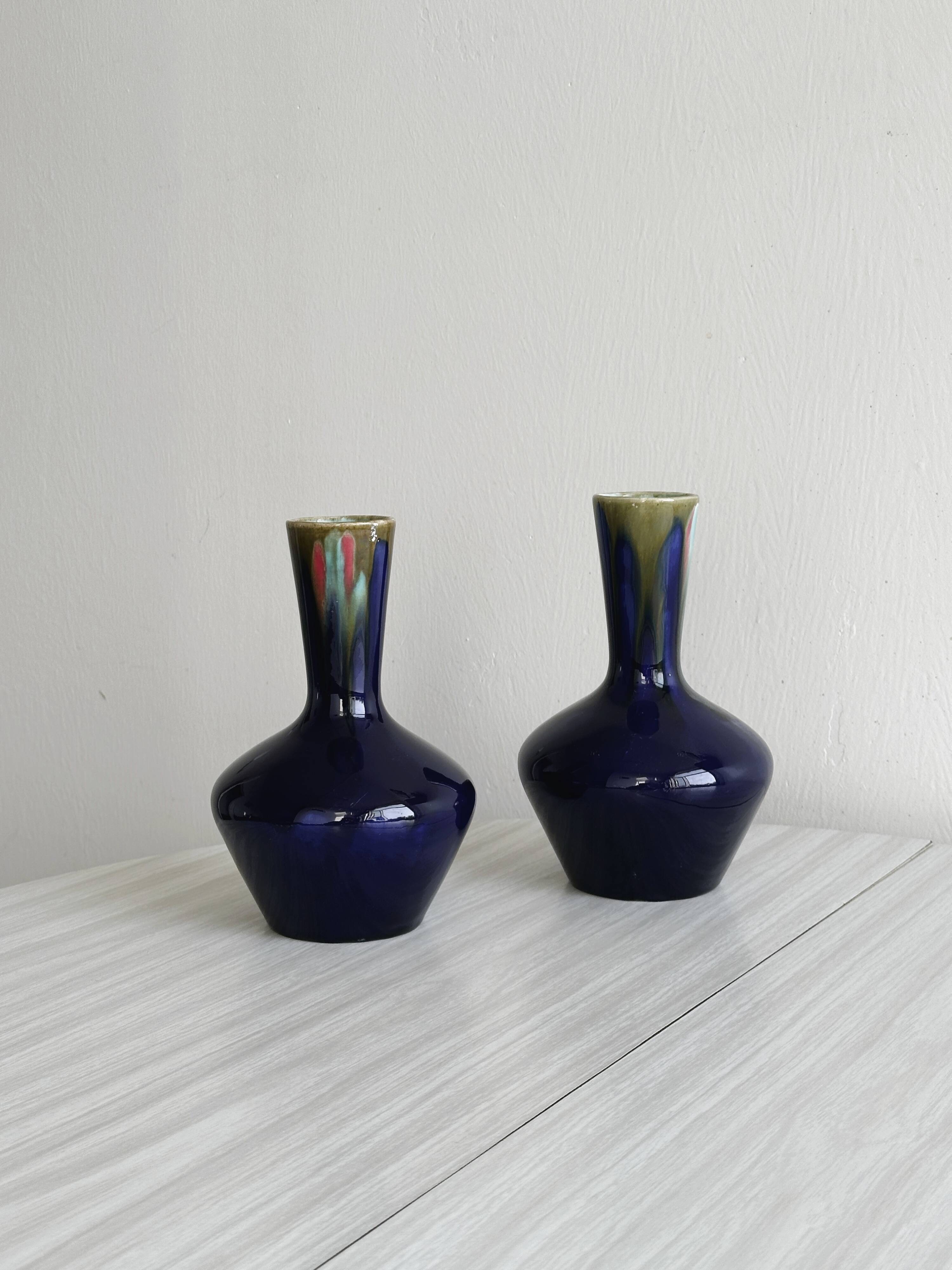 Pair of antique blue vases