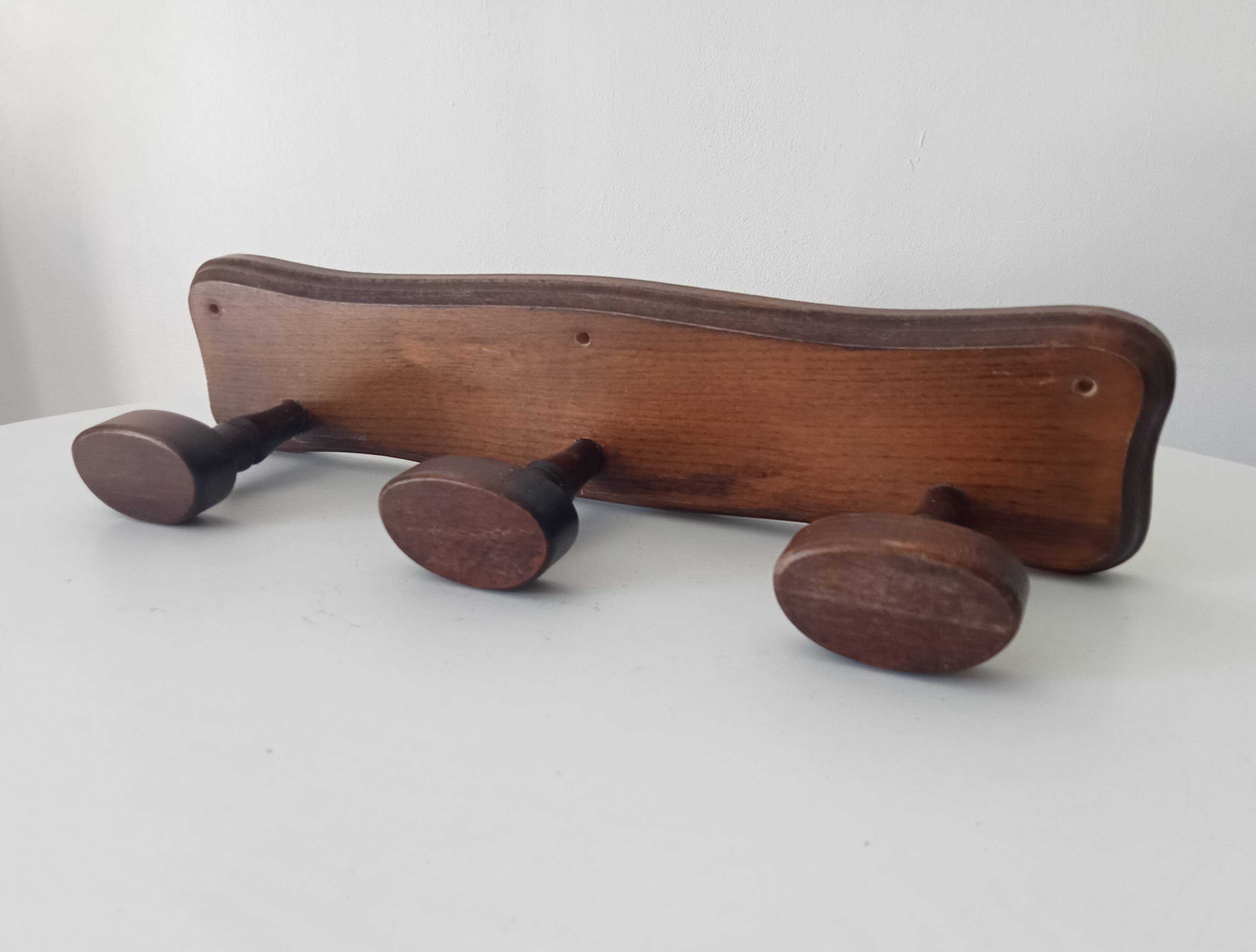 Vintage solid wood wall coat rack