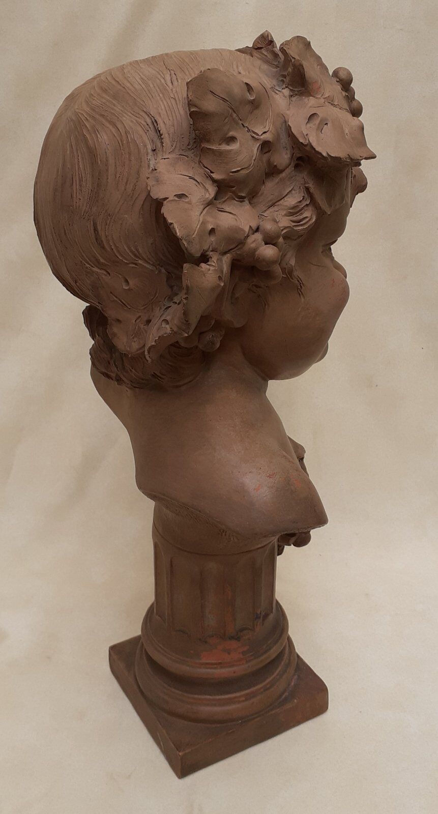 Buste de Bacchus enfant en terre cuite