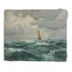 Old painting oil on marine canvas signed, early twentieth century