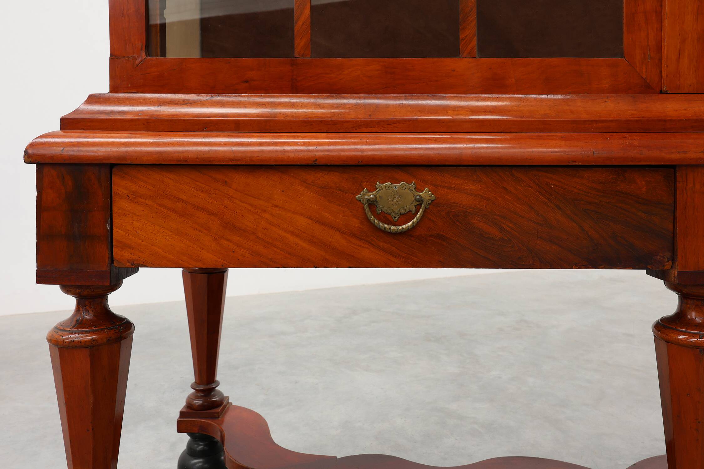 Antique William IV Style Walnut Display Cabinet, UK, 18th Century