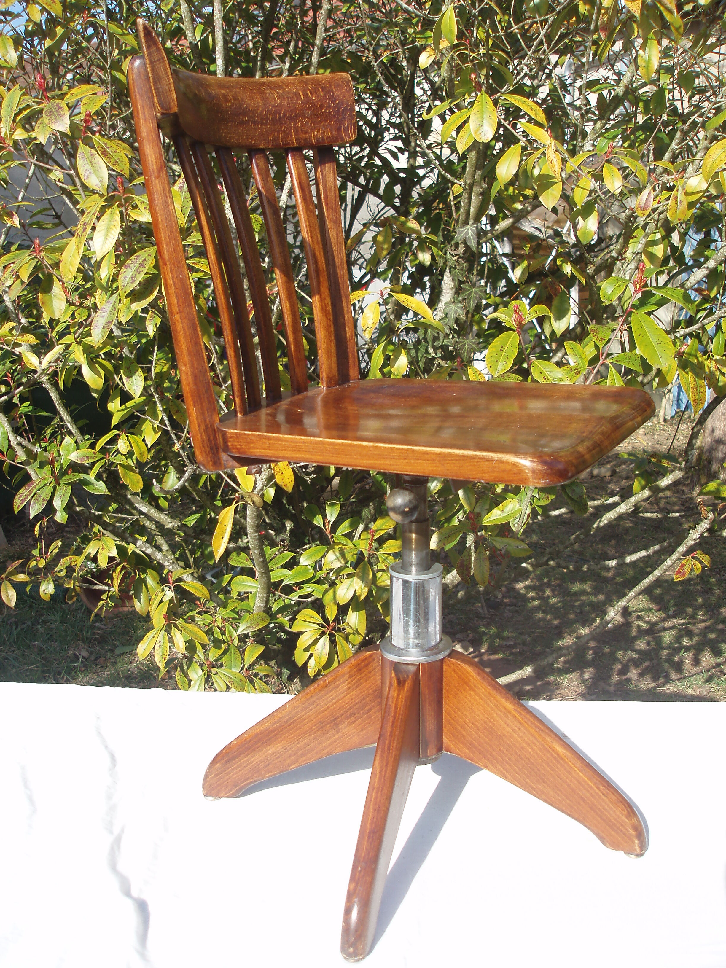 Giroflex swivel and adjustable wooden Office armchair