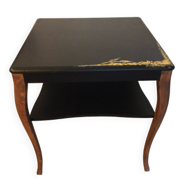 Coffee table / side table restored — Matt black & golden touches