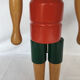 PINOCCHIO WOODEN ARTICULATED COAT RED AND GREEN HANDMADE VINTAGE