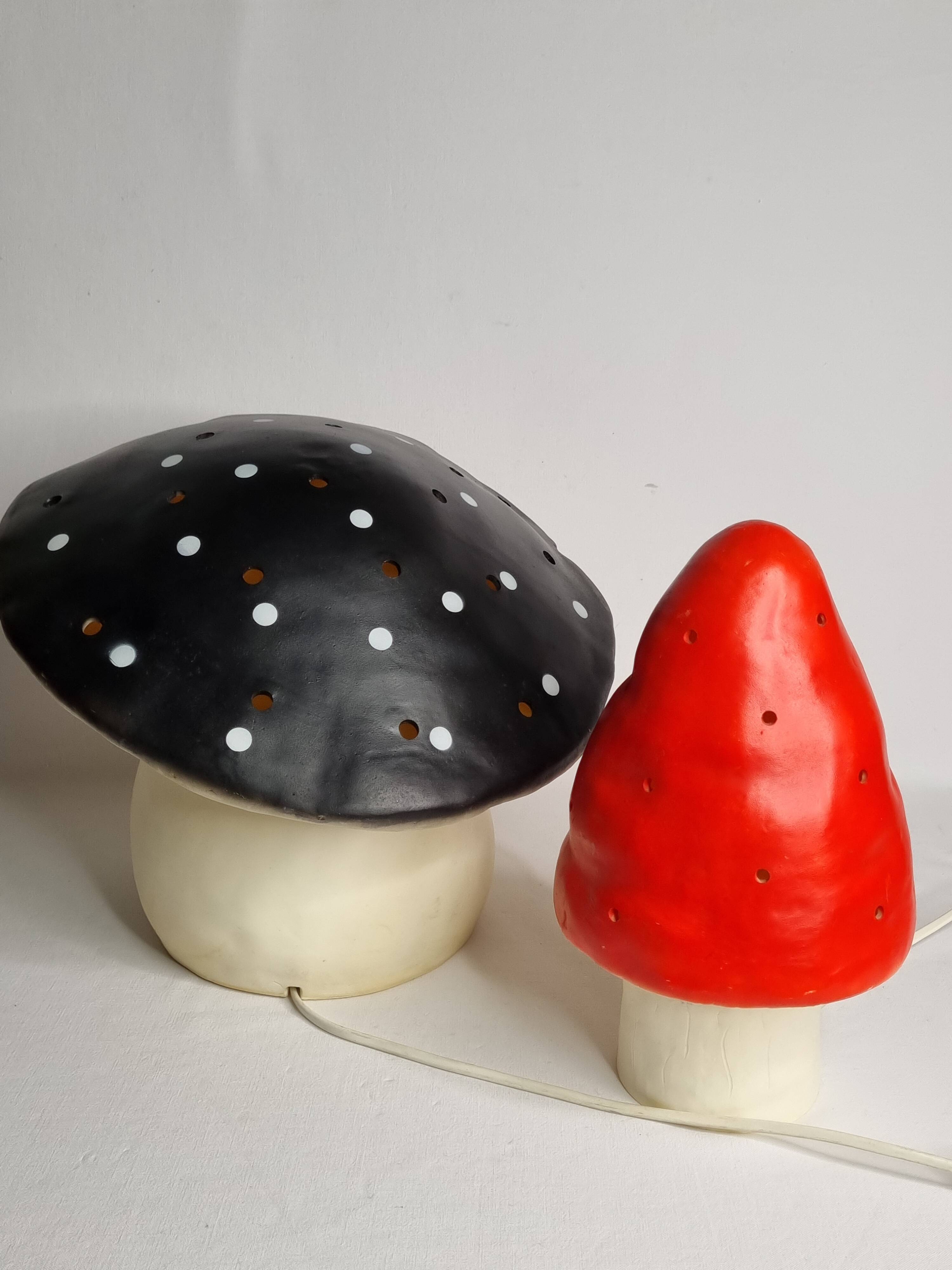 Paire de Lampes Champignon Vintage par Heico, Allemagne, 35 cm