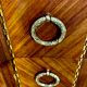Transition style chest of drawers in rosewood and violet wood, ebony and gilded bronzes