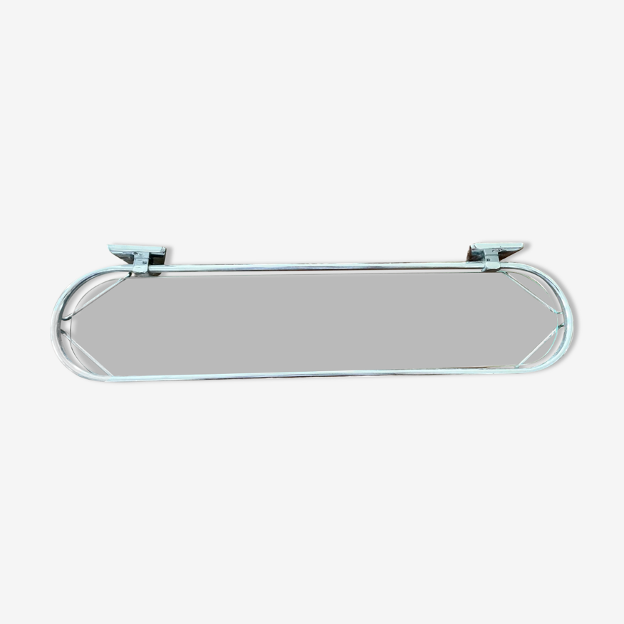 Tablette salle de bain ancienne verre blanc chrome