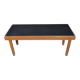 Table basse années 60 en bois marron avec plateau noir intégré - style Mid-Century