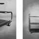 Vintage Mid-Century German Modern Bauhaus Chrome & Glass Serving Trolley