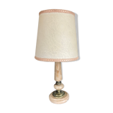 Lampe ancienne pied en pierre d’onyx et laiton 40 cm