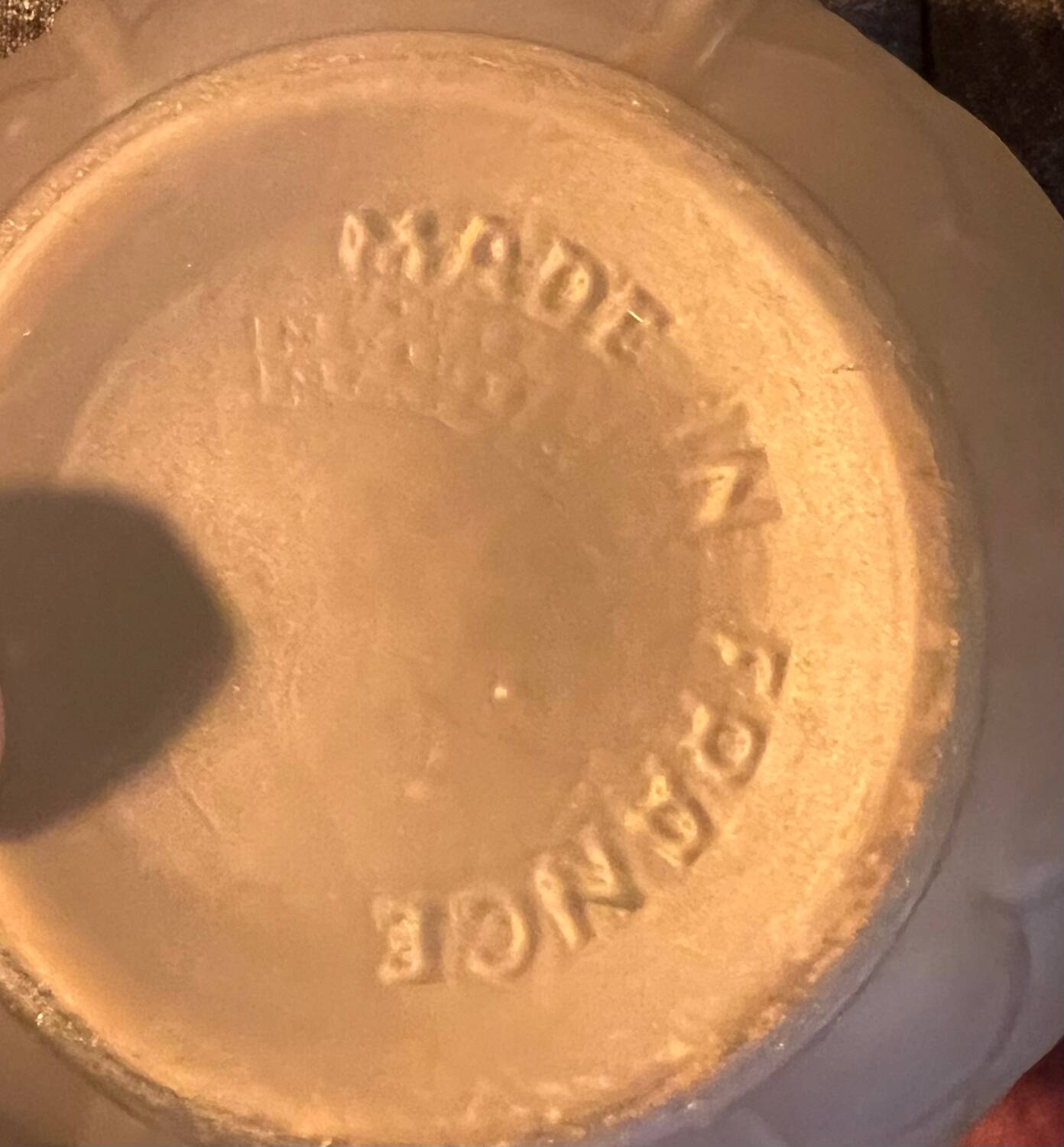 Art Deco style ball vase in frosted glass made in France