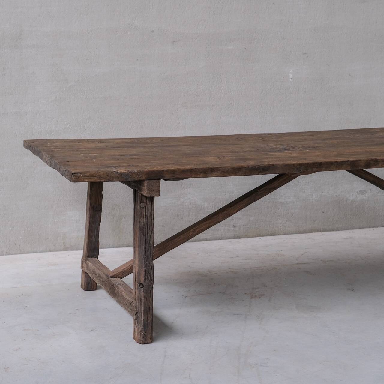 Antique French Large Oak Dining Table