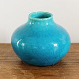 Glazed terracotta onion vase, signed