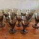 Set of hand-blown stemmed glasses