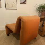 60s armchair in the style of Etienne Fermigier, orange