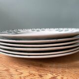 Set of 6 flat plates XIXth, Boch Frères Keramis, Trifolium model