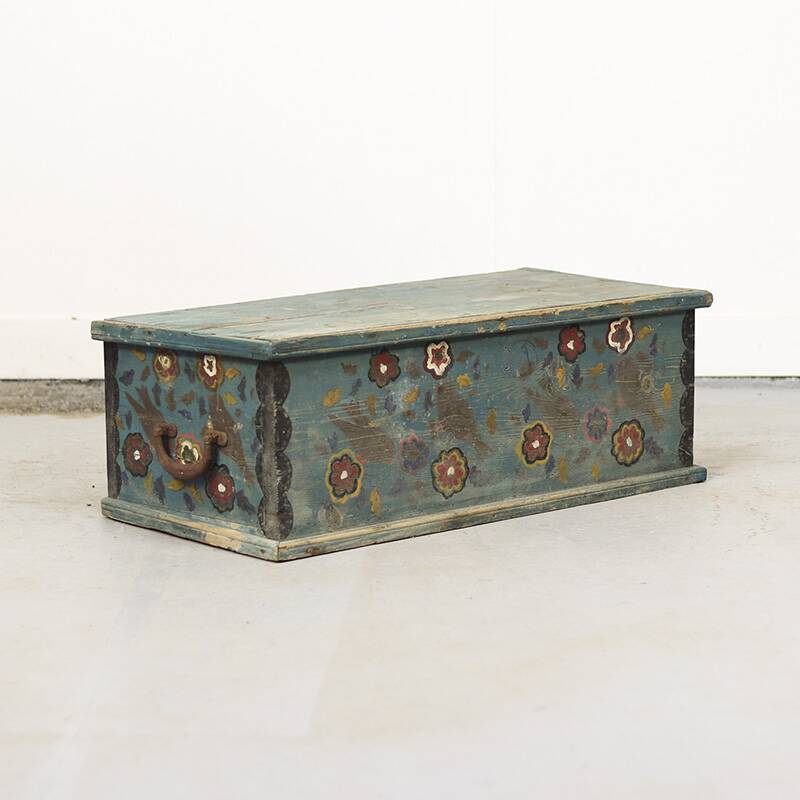 Painted Folk Art Marriage Chest