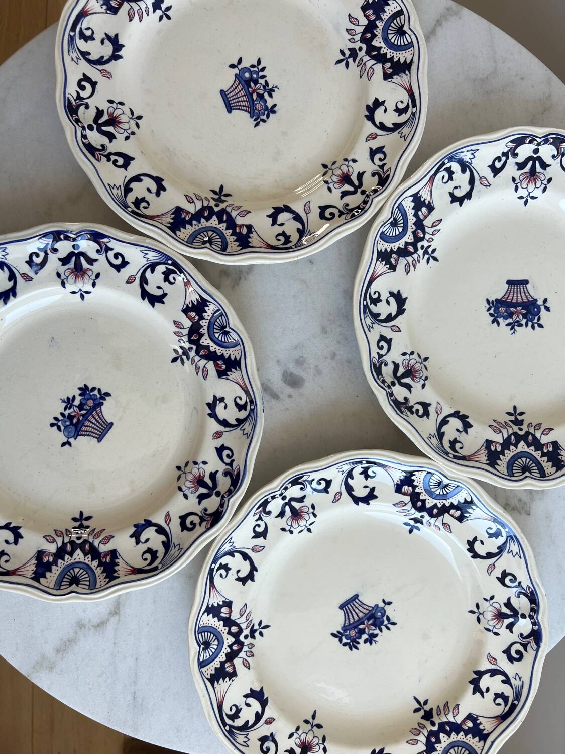 Longchamp France dinner plates, Rouennais model