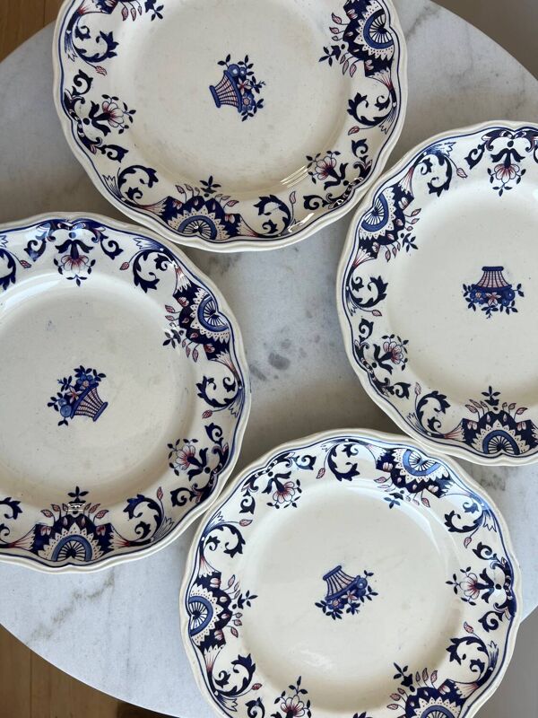 Assiettes plate Longchamp France, modèle Rouennais