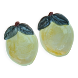 Set of 2 small lemon-shaped barbotine cups