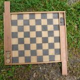 Old wooden checkers game