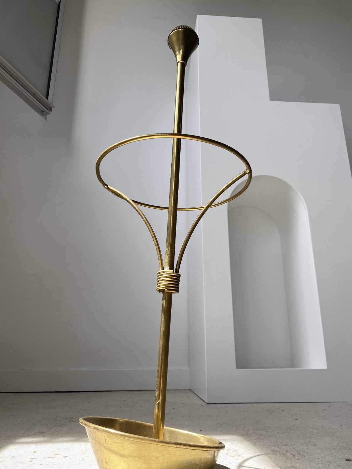 Vintage golden brass umbrella holder