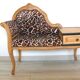 1970s armchair telephone cabinet - leopard giraffe fabric