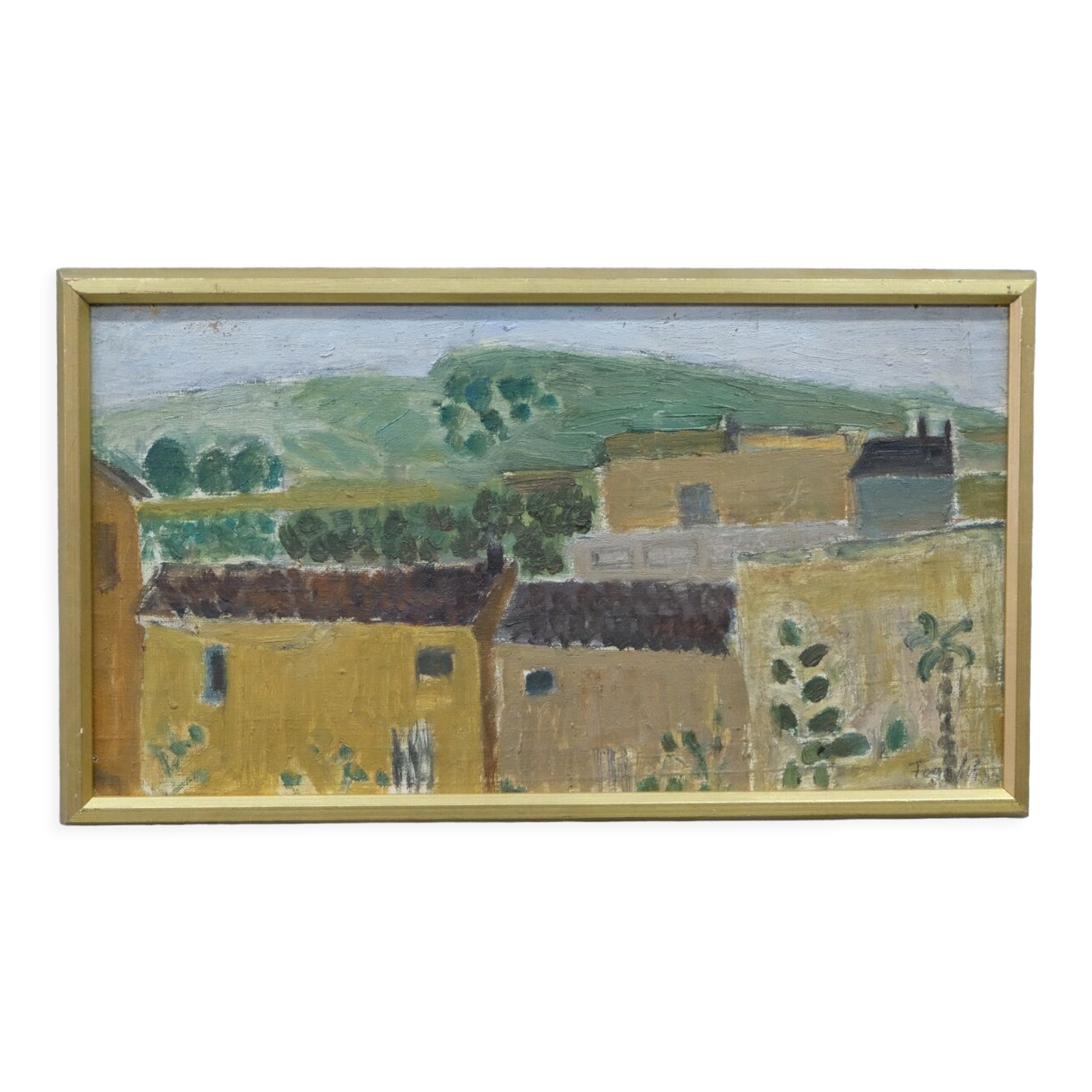Peinture suédoise, années 1960, huile sur toile, Anders Fogelin (1933-1982)