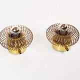 Pair of rare brass 'Spring' wall lamps by Oxar
