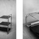 Vintage Mid-Century German Modern Bauhaus Chrome & Glass Serving Trolley