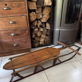 Ancienne luge américaine en bois vintage