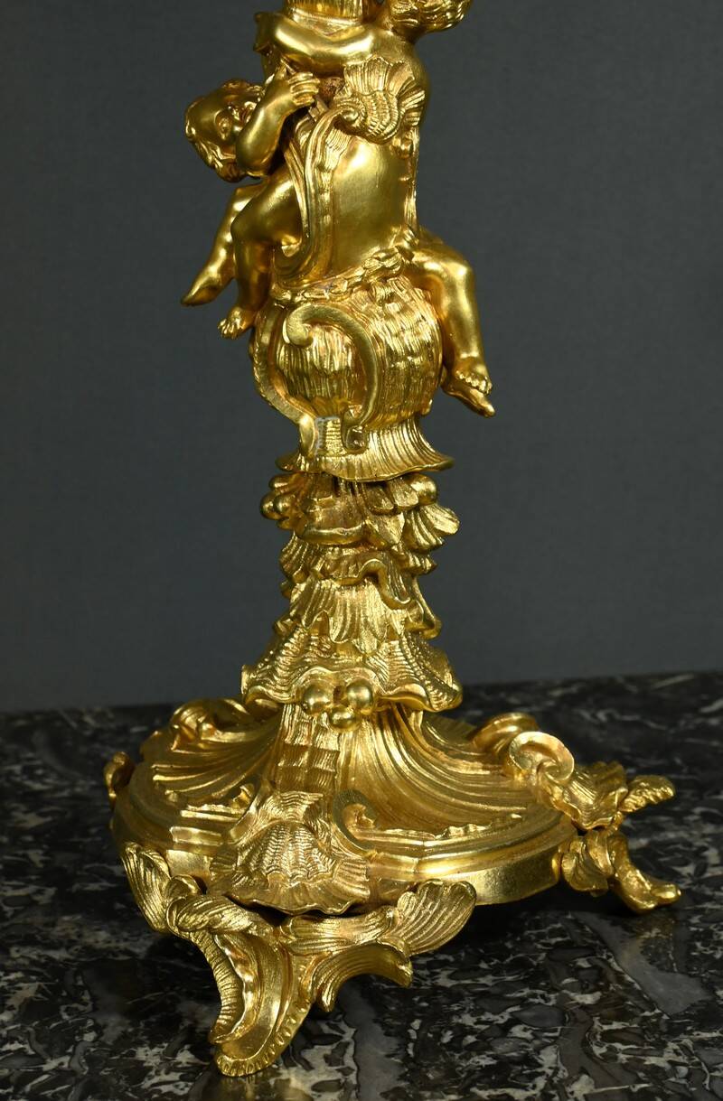 Bronze Candelabra, after J-A. Meissonnier, Rococo style, Napoleonic era