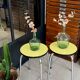Pair of yellow Formica stools