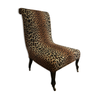 Napoleon III retaped leopard chair